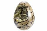 Septarian Dragon Egg Geode - Black and Yellow Crystals #305831-2